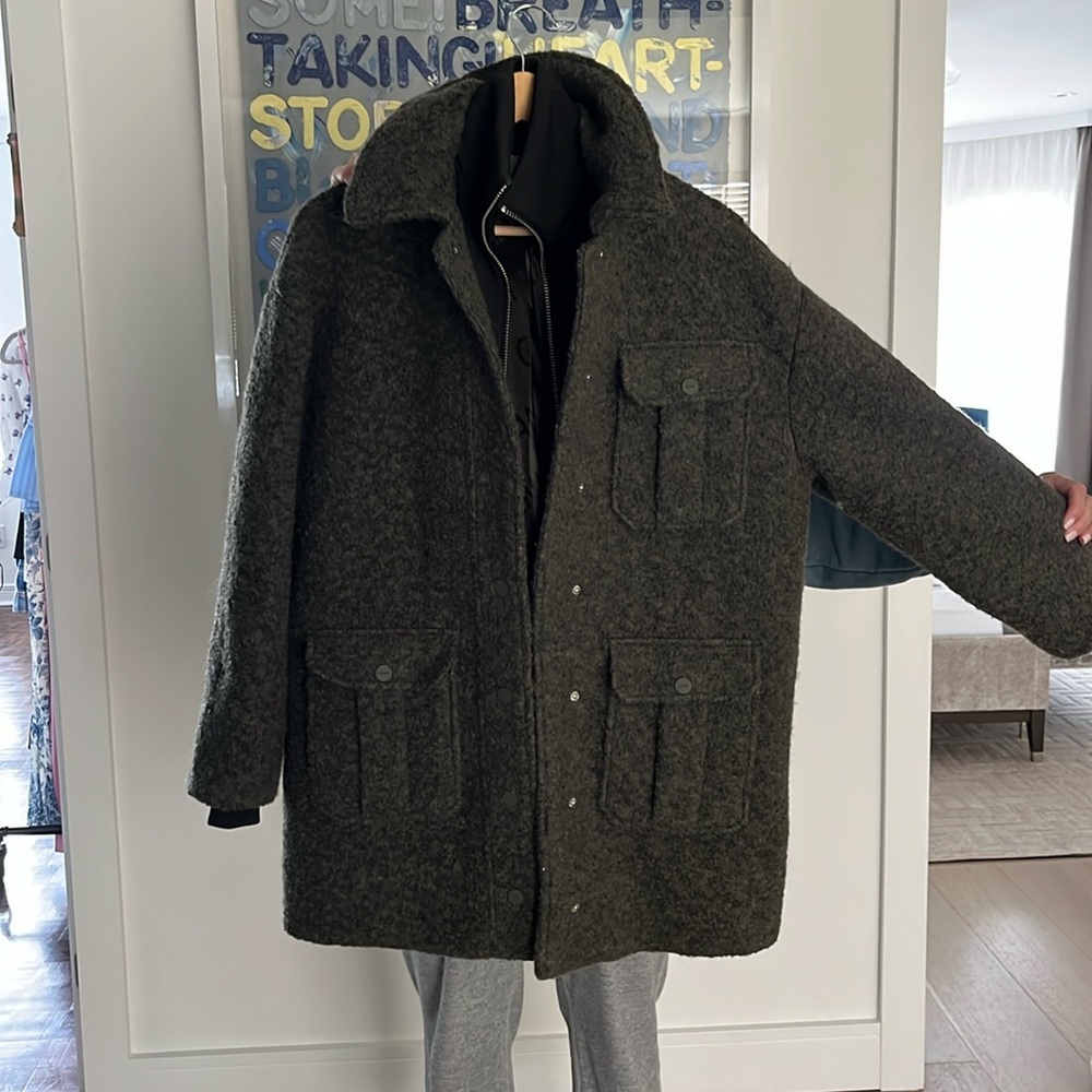 Khaki Ganni Peacoat size 32
